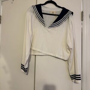Fashion Brand Company Sailor Soft Linen Crop Top White - NEW with TAG! Size M